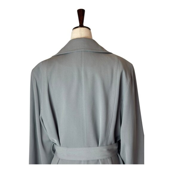 Talbots Coat Women 10 Gray Double Breasted Belted Trench Jacket Outerwear Preppy - Picture 4 of 11